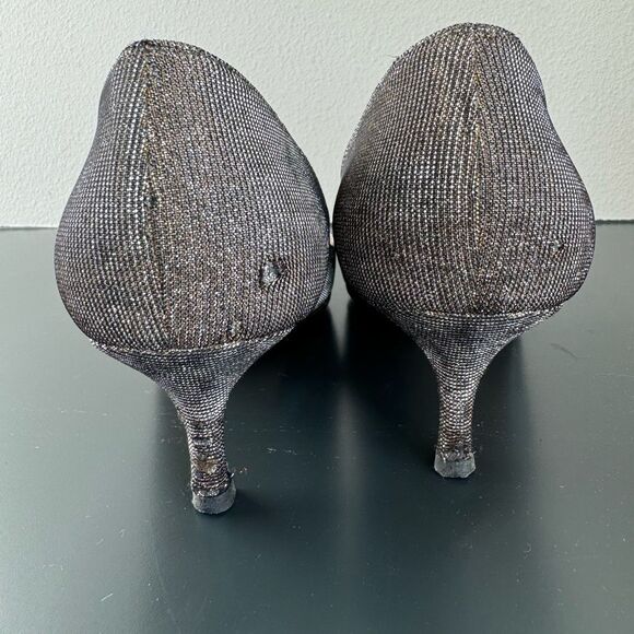 Manolo Blahnik Lurex Glitter Gold Metallic Pointed Kitten Heel Size 40 9.5 Party - Picture 13 of 15